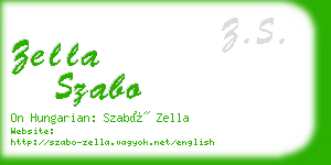 zella szabo business card